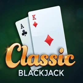 Classic Blackjack online game logo by Red Tiger Gaming on spinsaura.fr